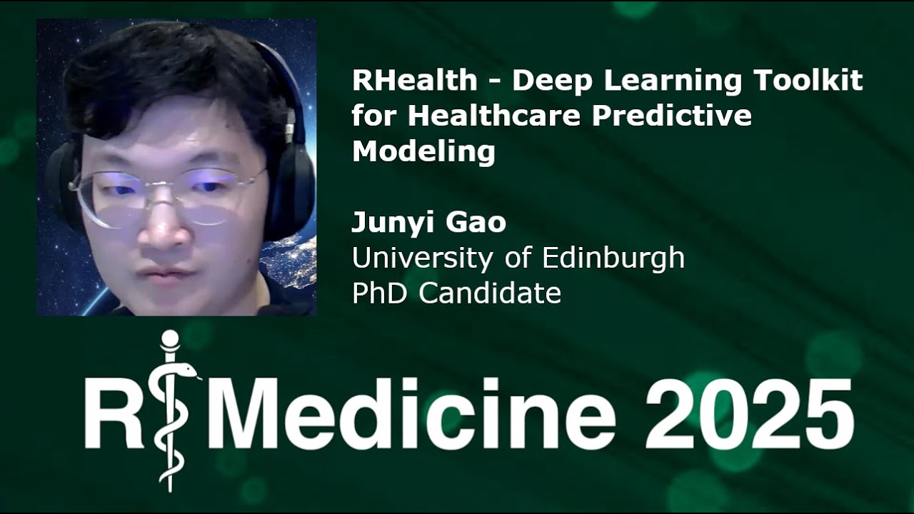RHealth webinar banner, Junyi Gao