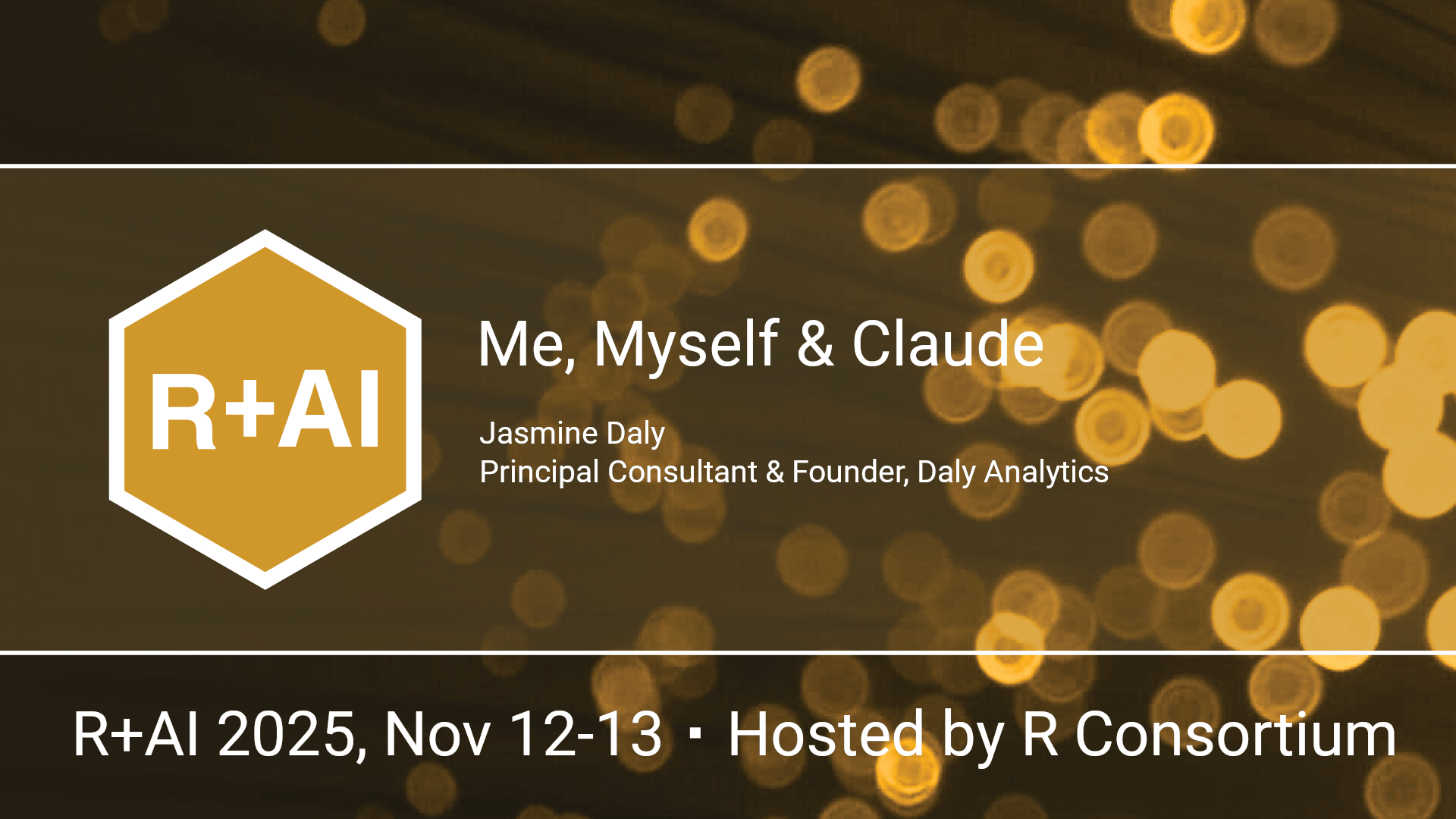 Thumbnail for the talk Me, Myself, and Claude on AI-assisted R development